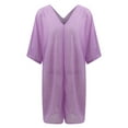 thumbnail image 4 of Mittory Women's Blouse Tops Loose V Neck Short Sleeve Could Shoulder Elbow Length T-Shirts, 4 of 7