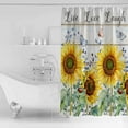 thumbnail image 3 of Shower Curtain, Yellow Sunflower Butterfly Watercolor Leaves Waterproof Shower Curtain Set with Hooks for Bathroom Showers,Stalls and Bathtubs,72x72In Farm Wood Grain, 3 of 9