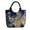 Blue, variant on TopLLC Women's Shoulder Bags New Wind Embroidered Bag Canvas Peacock Embroidery Middle-aged Shoulder Portable Package Women Packet