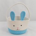 thumbnail image 3 of SUNSIOM Easter Bunny Basket Cute Contrast Color Rope Easter Bucket Tote with Long Handle for Home Party School, 3 of 6
