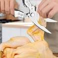thumbnail image 7 of Kitchen Poultry Scissors, Stainless Steel Meat and Vegetable Scissors with Non-slip Ergonomic Handles, Easy to Clean & Rust Resistant for Cutting Chicken, Herbs, and Food Packaging, Ideal, 7 of 7