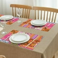 thumbnail image 3 of Bright Pioneer Flower Patchwork Summer Placemats Table Placemats Set Of 4-Linen Kitchen Washable Placemats Table Mats 11.8"x17.7" Non-Slip Heat Resistant, 3 of 6