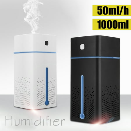Table Top Humidifiers - 1L Cool Mist Aroma Humidifier for Bedroom / Home with Night Light - Best Whole House Vaporizer Whisper-Quiet, 7 Color LED Lights- Large Water (The Best Vaporizer Tank)