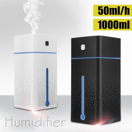 Table Top Humidifiers - 1L Cool Mist Aroma Humidifier for Bedroom / Home with Night Light - Best Whole House Vaporizer Whisper-Quiet, 7 Color LED Lights- Large Water