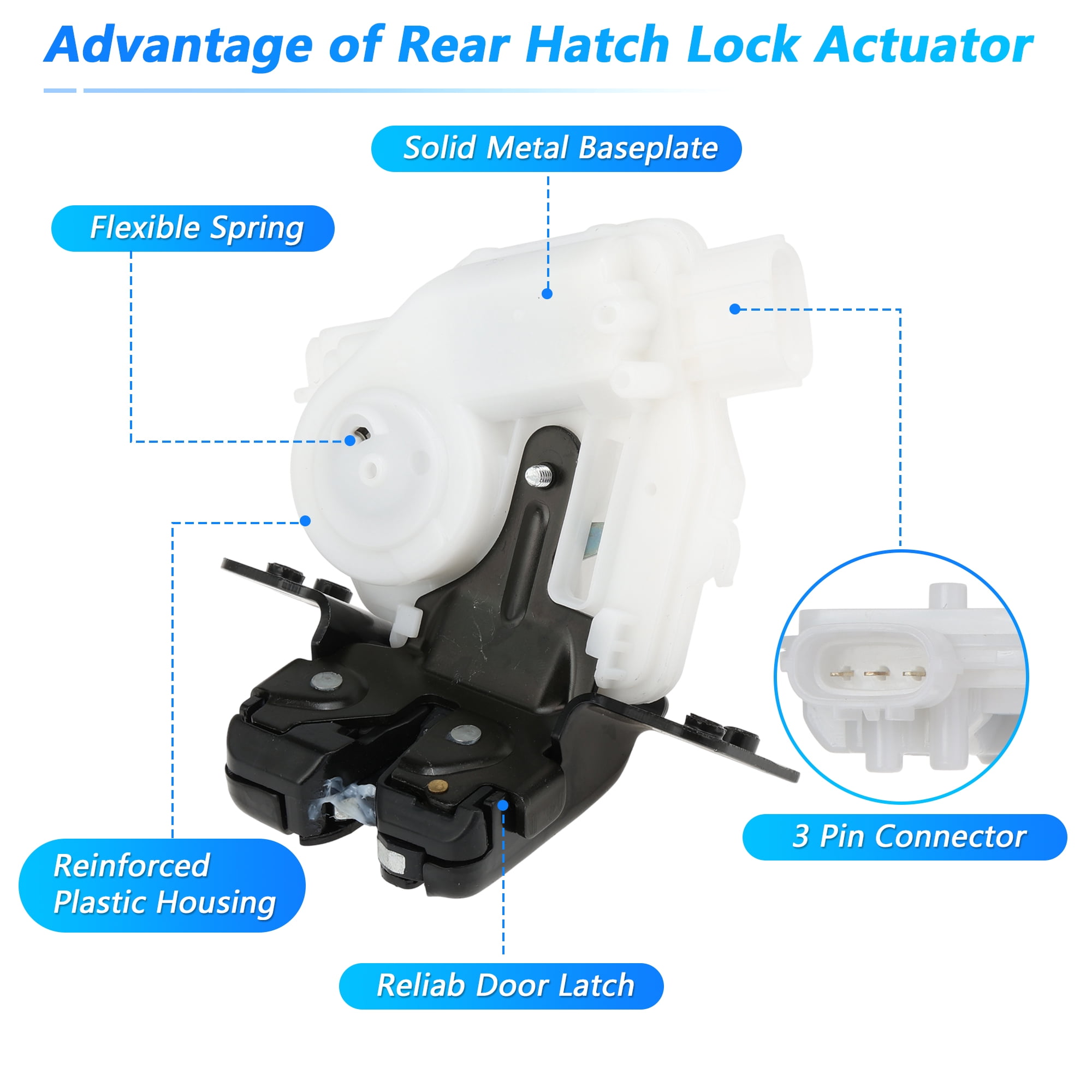 Unique Bargains 68070071AB Rear Trunk Latch Lock Actuator for Fiat 500 2012-2019