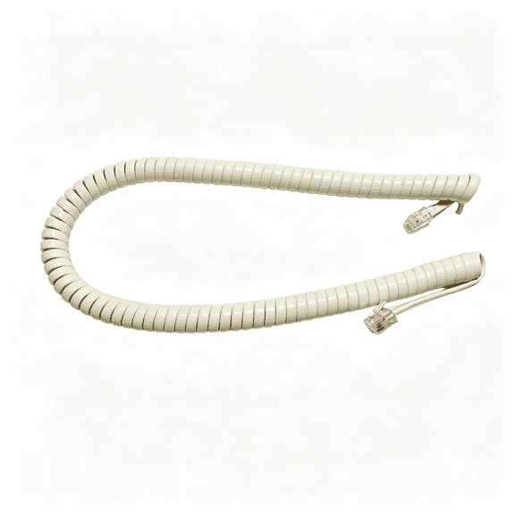 GJX 12 Foot Handset Cord for Landline Phone Light Ivory Color | Replacement Curly Cord (12 Foot Handset Cord Phone Cord for Landline)