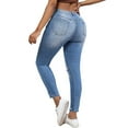 thumbnail image 7 of Gubotare Jeans for Women Ripped Women's Mid-Rise Stretchy Skinny Jean (Blue,Size S), 7 of 7