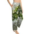 thumbnail image 2 of Uemuo Nature Hand Daisies Art Pattern Women's Wide Leg Palazzo Lounge Pants with Pockets Light Weight Loose Comfy Casual Pajama Pants-X-Large, 2 of 9