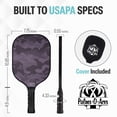 thumbnail image 3 of Palms-O-Aces New Luxe Lightweight Graphite Pickleball Paddle - Dark Camo - 7.8 oz, 3 of 7