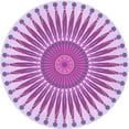 thumbnail image 1 of Ahgly Company Tapis Rond Lavable en Machine Intérieur Transitionnel Fleur Rose, 4 Pieds Rond, 1 of 7