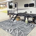 thumbnail image 4 of BERTHMEER 6'x9' Gray Leaf Outdoor Rugs on Sale Clearance Waterproof Patio Rugs Plastic Straw Rugs Camping Rugs, Porch,Deck Rugs, RV Rugs for outside, 4 of 7