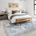 thumbnail image 2 of Balacho Boho Vintage Oriental Faux Wool Area Rug, 4' x 6', Dark Blue, 2 of 7