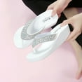 thumbnail image 2 of VerPetridure White Sandals Women Summer Slippers Fashion Rhinestones Wedges Flip Flops Women's Casual Beach Shoes, 2 of 6