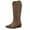 Light Brown, variant on Pennysue Cowboy Boots For Women Pink Knee High Western Cowgirl Boots Snip Toe Side Zipper Chunky Heel Size 11