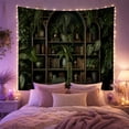 thumbnail image 2 of Vintage Bookshelf Scene with Botanical Greenery, Moody Dark Academia for Book Lovers, Botanical Wall Art Decor, Housewarming Gift Tapestry Wall Hanging for Home Library and Living Room, 2 of 7