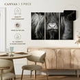 thumbnail image 4 of Elephant Stock Long Haired Highland Cow Wall Art - Horizontal Multi Panel Canvas - Living Room Wall Decor - Animal Multi Panel - Black And Gray Decor - 74" x 48", 4 of 4