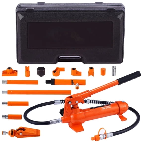 Porta Power Kit, 4 Ton 8800 LBS, Portable Hydraulic Ram with Oil Hose and Storage Case for Auto Body Frame Repair