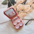 thumbnail image 4 of Xeahung Pink Contact Lens Case Travel Kit Portable Contact Case with Mirror Tweezers Remover Tool Solution Bottle for Daily Outdoor Office, 4 of 5