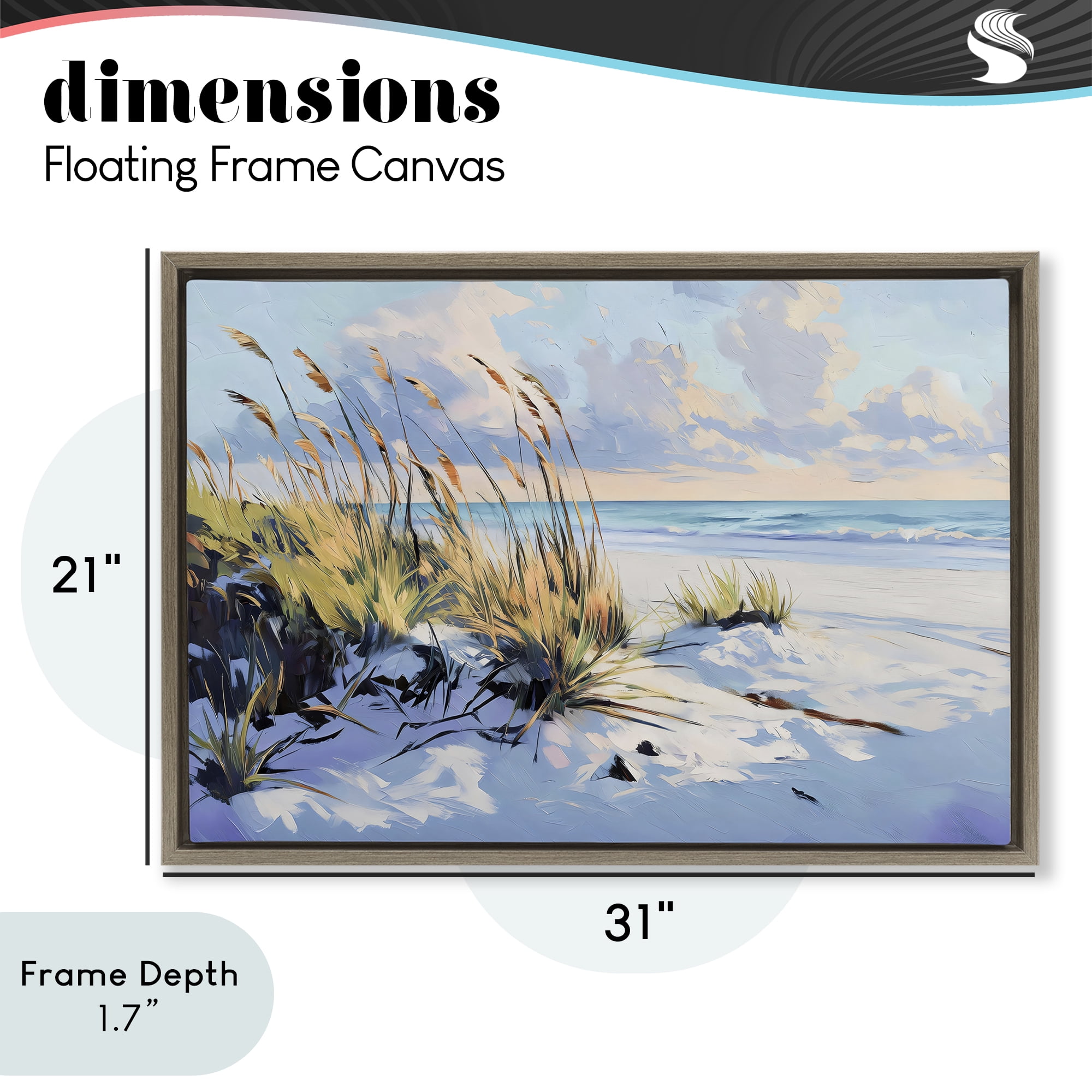 Stupell Industries Grassy Sand Dunes Beach Brown Framed Floater Canvas Wall Art, design by Gina Kelly