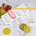 thumbnail image 2 of Molde para paletas, Molde de silicona para paletas heladas Hecho a mano Molde para barra de helado/chocolate Ovalado con 50 piezas Palitos de madera San Valentín de verano-Blanco brillar Hogar, 2 of 4