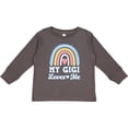 thumbnail image 3 of Inktastic My Gigi Loves Me Retro Rainbow Girls Long Sleeve Toddler T-Shirt, 3 of 5