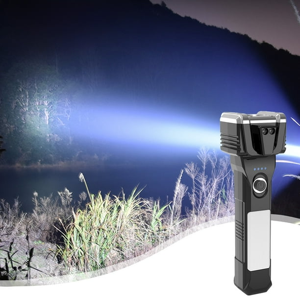 Linterna Led Recargable Multifunción con Base Magnética, Rompevidrios y Cortador | Luz de Emergencia Usb para Camping, Trabajo y Auto-Rescate | Batería de 800 Mah, Alta Luminosidad, Diseño Portátil
