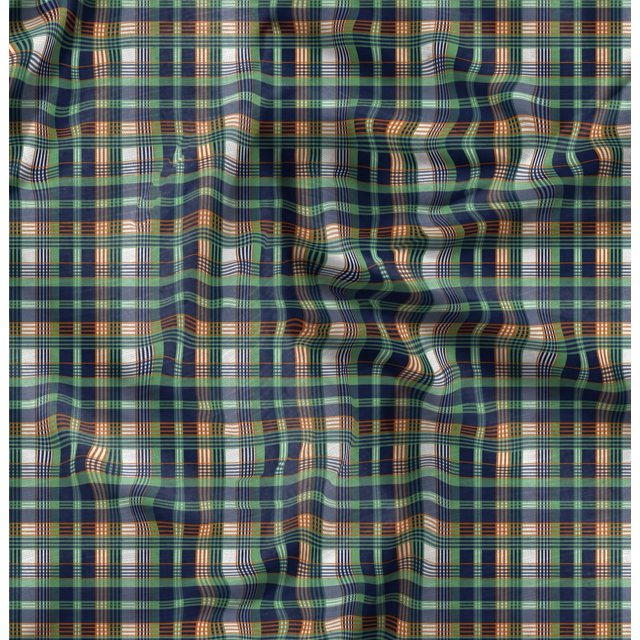 Soimoi Moss Georgette Fabric Plaid Check Print Fabric by the Yard 42 Inch Wide