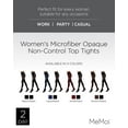 thumbnail image 2 of MeMoi Women's 2 Pair Pack Microfiber Opaque Non-Control Top Tights - Womens - Female (L-XL, Black), 2 of 7