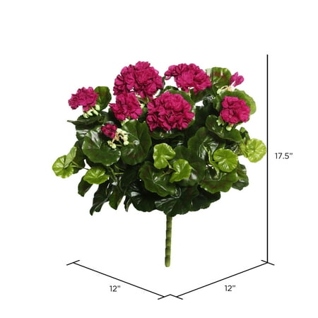 Vickerman 17.5 Artificial Purple Polyester Geranium Bush.