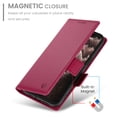thumbnail image 2 of Allytechgroup for Apple iPhone 12 Pro Max Case Wallet, Retro PU Leather Slim Fit Business Style Magnetic Closure Cards Slots RFID Blocking Phone Case for Women Men, Winered, 2 of 6