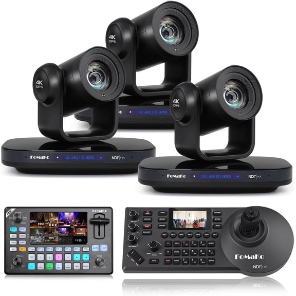 FoMaKo 12G-SDI 4K 60FPS NDI 20X Camera Bundle(K820SX3 KC602 KC608)
