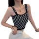 thumbnail image 4 of Chaleco para mujer, niña, con hombros descubiertos, top corto, chaleco estampado de punto, negro Jumpingount AP001569-03B, 4 of 7