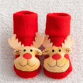 thumbnail image 3 of Calcetines de Navidad para bebés y recién nacidos, medias cortas de algodón con estampado antideslizante, ropa para niños pequeños, 3 of 4