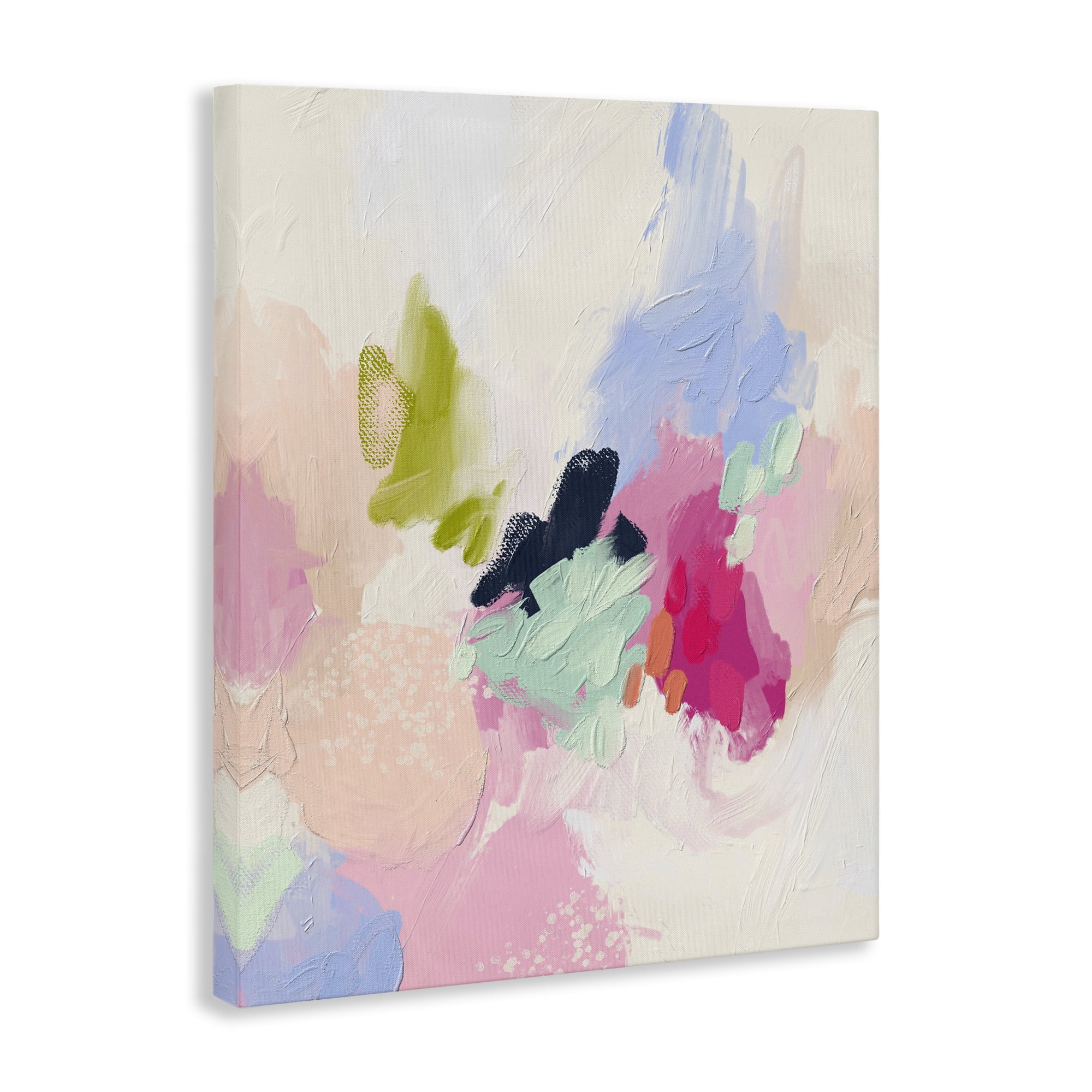 Stupell Industries Pastel Abstract Paint Strokes Abstract Painting Gallery Wrapped Canvas Art Print Wall Art, 36 x 48