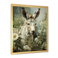 thumbnail image 2 of Designart "Farmhouse Field with Donkey VI" Animals Framed Wall Art - Traditional White Donkey Hallway Framed Wall Art Decor, 2 of 6