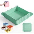 thumbnail image 1 of 2-in-1 Magnetic Foldable Silicone Mat & Serving Tray, Heat Resistant Collapsible Tray for Kitchen Counter, Camping & RV(Green), 1 of 6