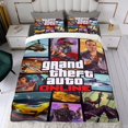 thumbnail image 4 of Grand Theft Auto GTA Conjunto de sábanas temático, trío de piezas, cómodo y amigable con la piel, diseño único, regalo de decoración para el hogar para familiares, amigos y fans,140cm *210cm, 4 of 6