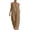 Khaki, variant on Women's Halter Neck Jumpsuit, Sleeveless V Neck Wide Leg Jumpsuit with Pockets, Cotton Linen Summer Beach Cover Up, Casual Vacation and Resort Wear for Women​-Green