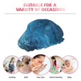 thumbnail image 2 of YFYANG Femmes Double Imperméable Shower Cap, Bleu Texture Cheveux Réutilisables Cap pour Tous les Styles de Cheveux et les Tailles de Tête, 2 of 6