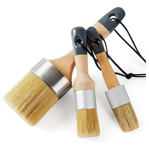 Chalk and Wax Paint Brush, Large Chalk Paint Brush and Small Wax Brush for Chalk Pain6664