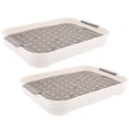 thumbnail image 1 of Minkissy 2Set Small Animal Litter Box for Rats Grey Color Rectangular Shape Washable, 1 of 8