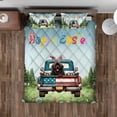 thumbnail image 4 of Happy Easter Newfoundland American Flag Truck Bunny Ears Quilt Bedding Set Newfie Dog Lover Gifts 1 Blanket Bed Cover 2 Pillowcases - 03001, 4 of 5
