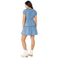thumbnail image 2 of Celebrity Pink Women’s and Women's Plus Denim Mini Dress with Puff Sleeves, Sizes XS-XXXL, 2 of 7