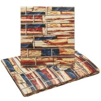 Uxcell 10pcs 3D Wall Panels Peel and Stick, Waterproof Wall Panel Backsplash, 13.8"x15.2" Brick Design Wallpaper XPE Shower Tiles for Bathroom, Kitchen, Living, Yellow and Black