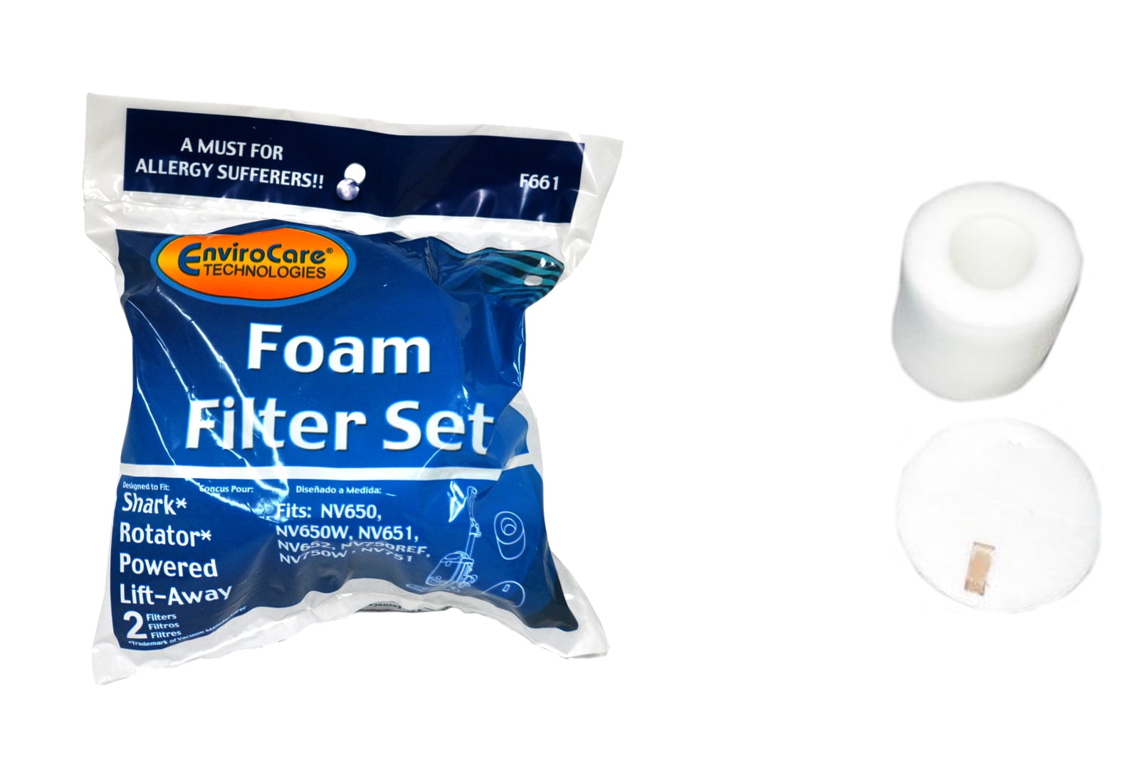 Envirocare Foam Vacuum Filter Set Designed To Fit Shark Rotator Powered