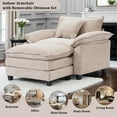 thumbnail image 2 of Gexpusm Accent chair Ottoman Set, Oversized 40" Single sofa with Chaise for Convertible Chenille Sofa Set Living Room,Comfy Deep Seat Reading Sofa for Bedroom Apartment Small Space,Khaki, 2 of 8
