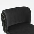 thumbnail image 6 of DONICK Swivel Counter Height Barstools,Upholstered Bar Stools Adjustable Height Nailhead Button Tufted Kitchen Island (Velvet,Black,Set of 2), 6 of 9