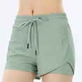 thumbnail image 2 of Ltctricy Athletic Shorts for Women Elastic Waist Drawstring Quick Dry 2 in 1 Running Shorts Gym Workout Shorts with Inner Pockets, 2 of 6