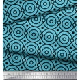 thumbnail image 2 of Soimoi Blue Cotton Duck Fabric Circle Art Geometric Printed Fabric 1 Yard 42 Inch Wide, 2 of 3