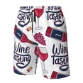 thumbnail image 5 of Kll Red Wine Glass Bottle Men'S Casual Summer Beach Shorts Hawaiian Shorts With Pockets-Large, 5 of 9